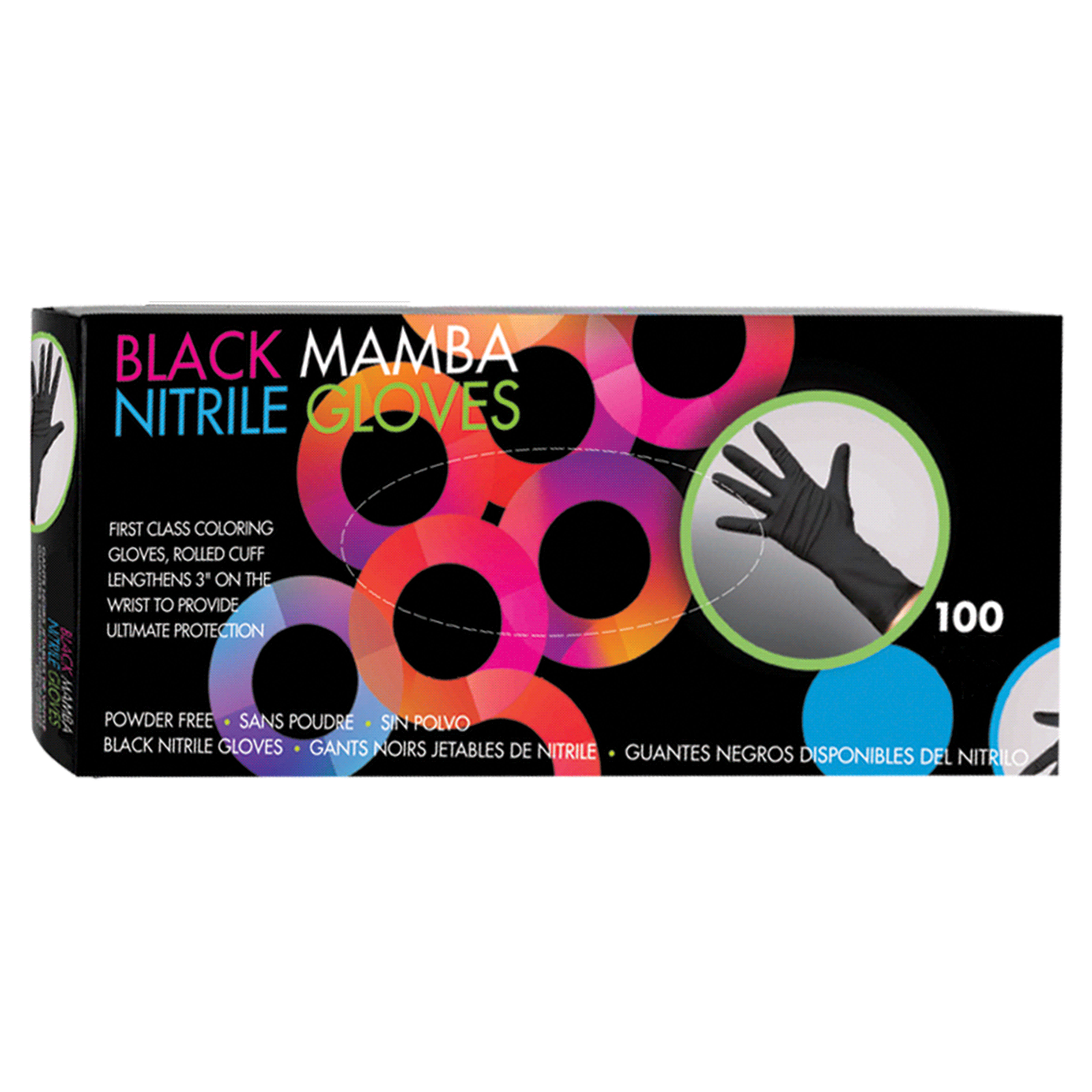 Black Mamba Nitrile Gloves Medium 100 Count Framar CosmoProf