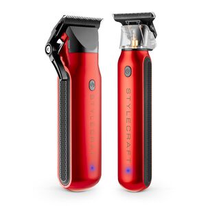 Red Compact Cordless Clipper & Trimmer Set