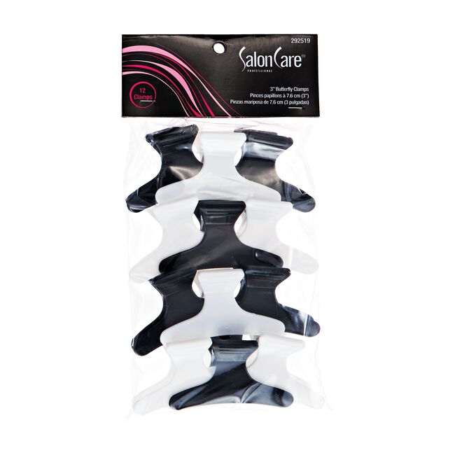 Butterfly Clamp Black/White 12 Pack