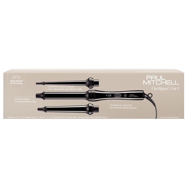 Unclipped 3-in-1 Ceramic Interchangeable Curling Wand