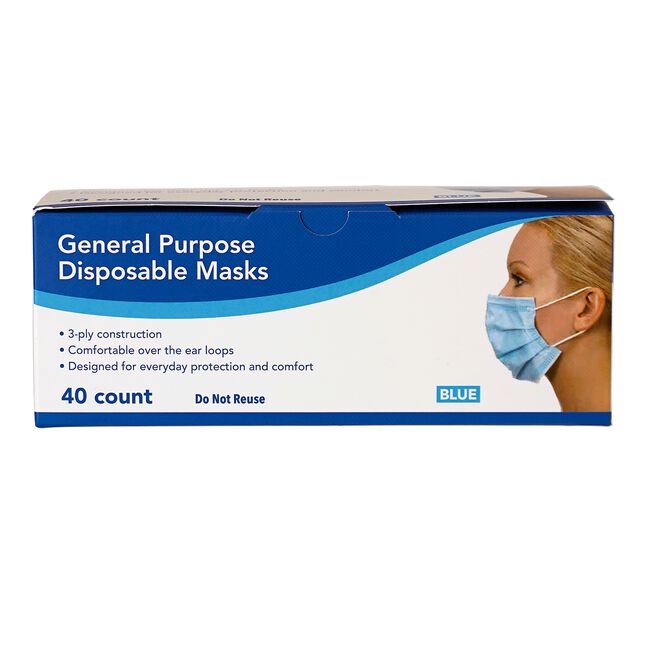 3-Ply Disposable Face Mask 40-Count