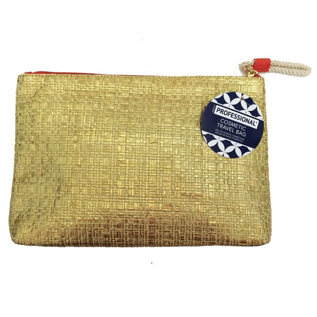 Strictly Professional Nautical Gold Bag w/ 3 empty travel sized bottles