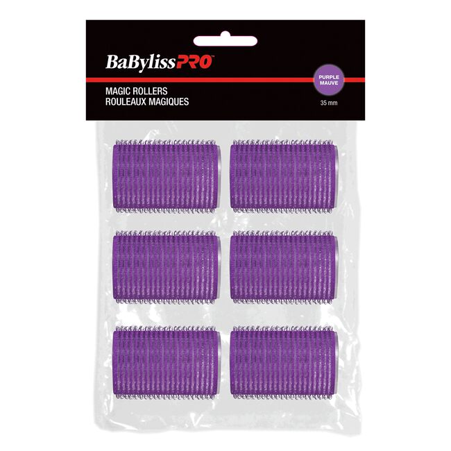 BaByliss Pro Velcro Rollers 6 Pack - Purple