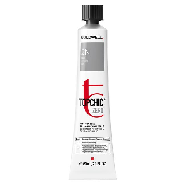 2N Black Topchic Zero Permanent Hair Color Tube