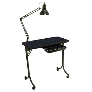 Portable Nail Table Black Marble