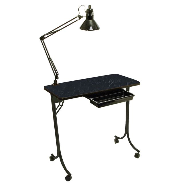 Portable Nail Table Black Marble