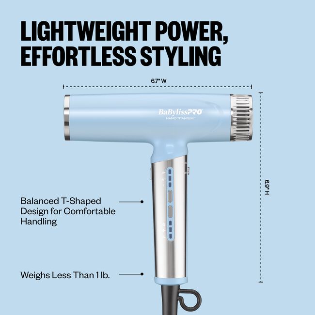Iced Blue Nano Titanium High-Speed Nano Light Ionic Hair Dryer
