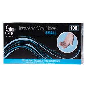 Salon Care Clear Vinyl Powdered Gloves Small - 100 Count