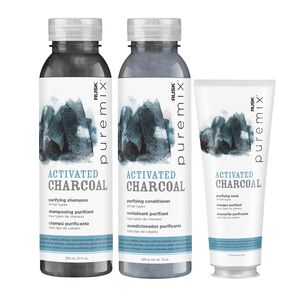 PureMix Activated Charcoal Shampoo, Conditioner, Mask
