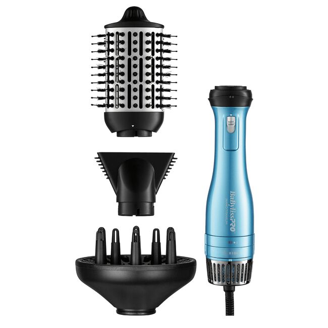 Blue Nano Titanium Detachable 3-in-1 Hot Air Brush & Dryer