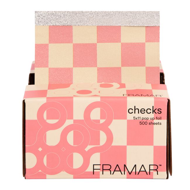 Beige & Pink Checkered Pop-Up Foil
