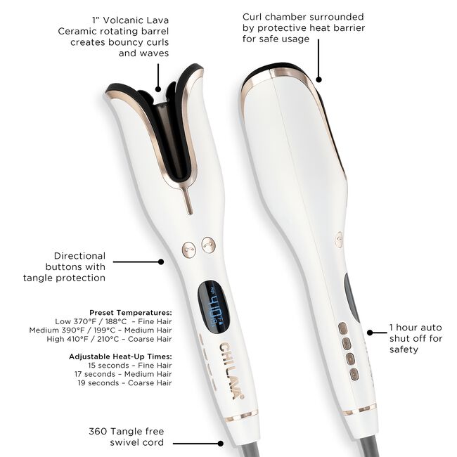 Lava 1 Inch Volcanic Ceramic Pro Spin N Curl