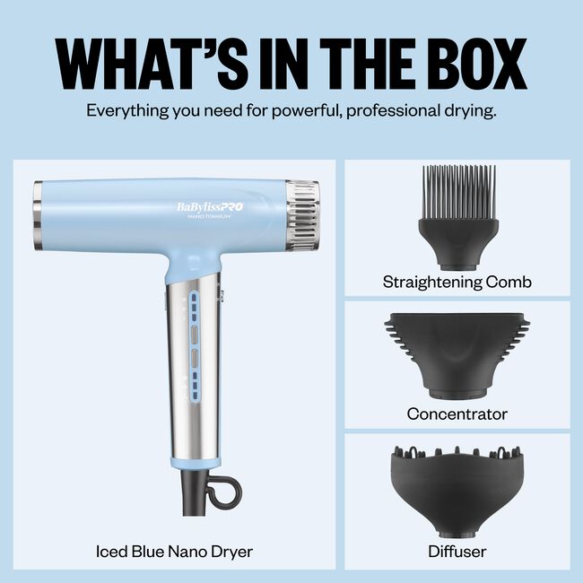 Iced Blue Nano Titanium High-Speed Nano Light Ionic Hair Dryer