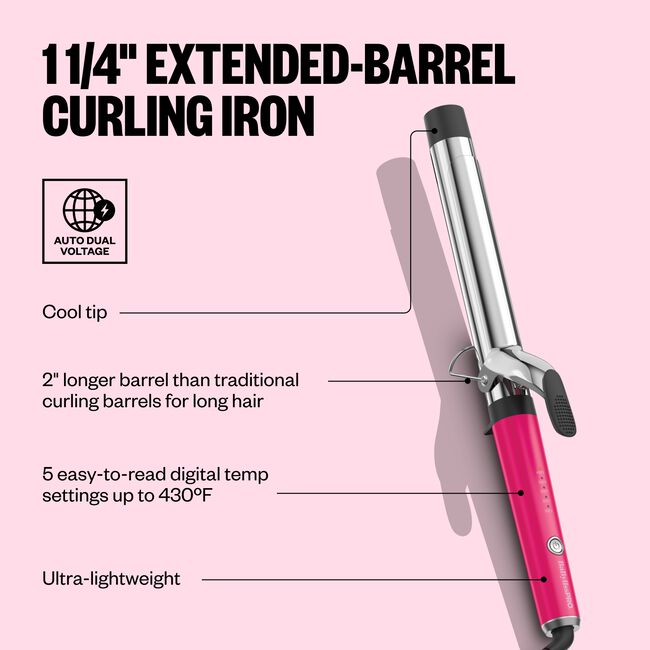 Limited Edition Pink Nano Titanium 1.25 Inch XL Barrel Curling Iron