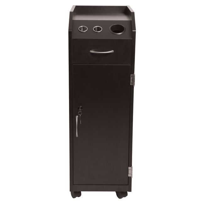 Keystone Black Lockable Wood Trolley
