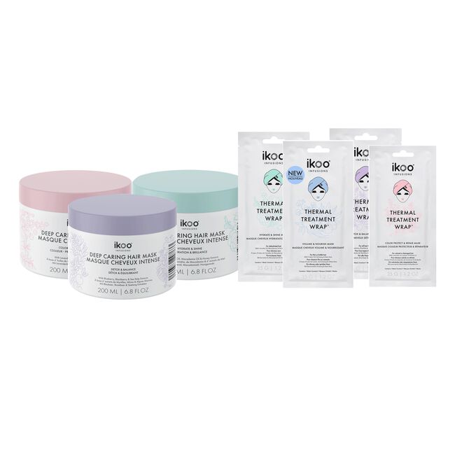 Lola Thermal Treatment Wrap, Deep Caring Mask Intro - ikoo | CosmoProf
