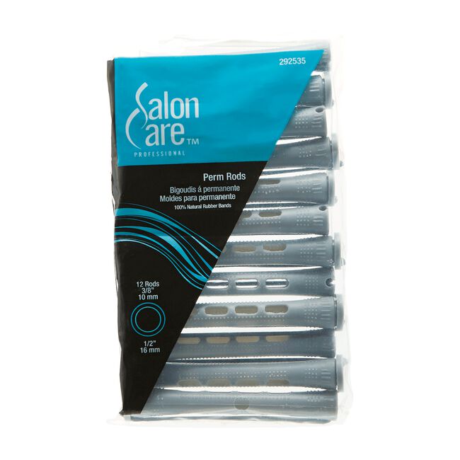 Salon Care Curved Perm Rod Large Gray - 12 Pack