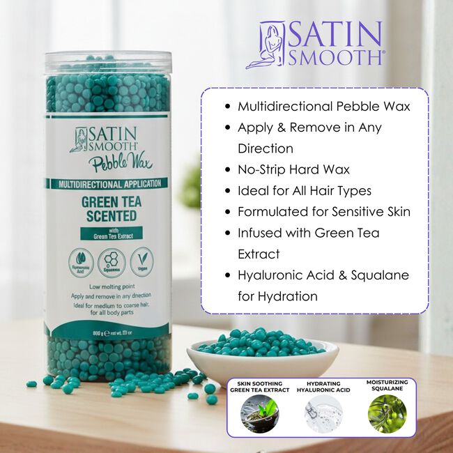 Green Tea Scented Multidirectional Pebble Wax