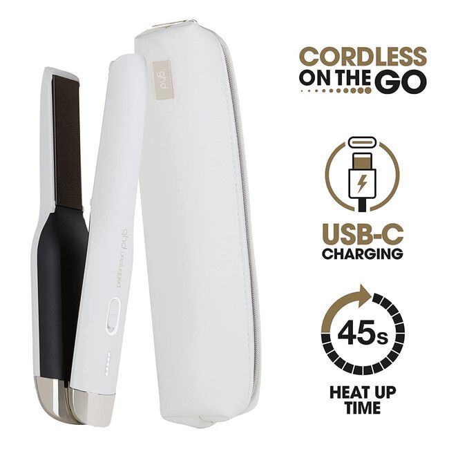 White Unplugged Styler Cordless Flat Iron