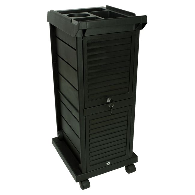 KD Black Locking Salon Trolley Cart