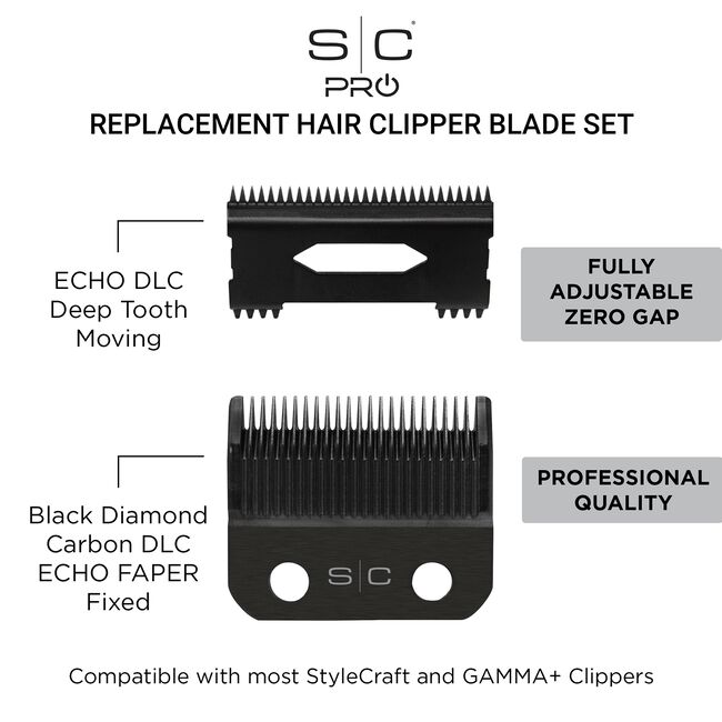 Black Fixed Echo Deep Tooth DLC Clipper Blade