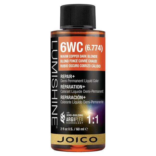 6WC Warm Copper Dark Blonde Demi-Permanent Liquid Hair Color