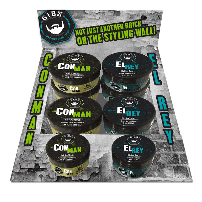 Con Man Hair Pudding & El Ray Styling Jam Display