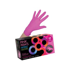 Pink Paws Nitrile Gloves Small 100 Count