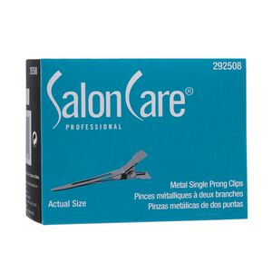 Salon Care Metal Single Prong Curl Clips-100 Pack