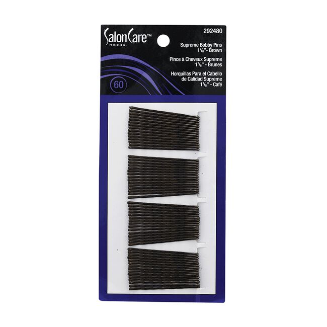 Salon Care Supreme Bobby Pins 1 7/8 Inch  Brown - 60 Count