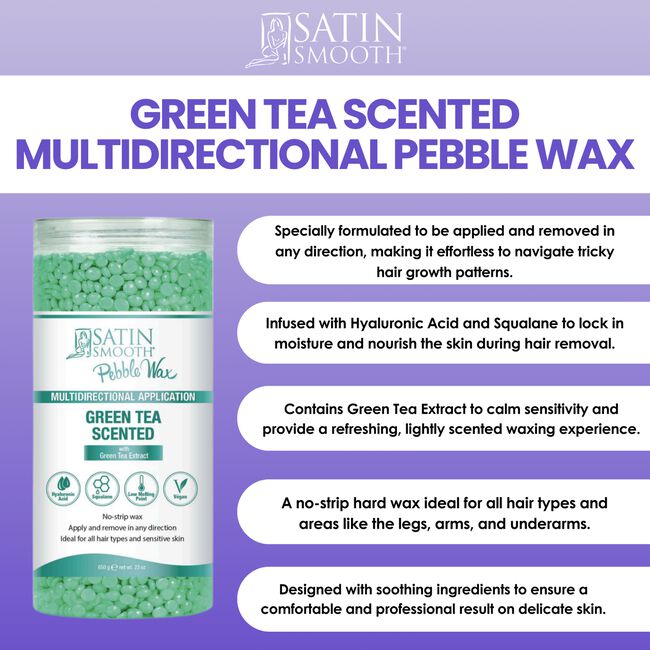 Green Tea Scented Multidirectional Pebble Wax