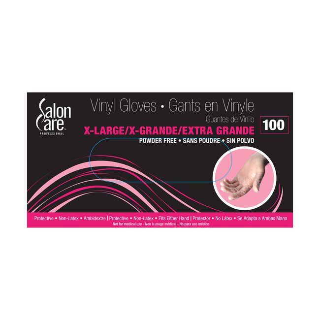 Salon Care Vinyl Powder-Free X-Large Gloves 100-count