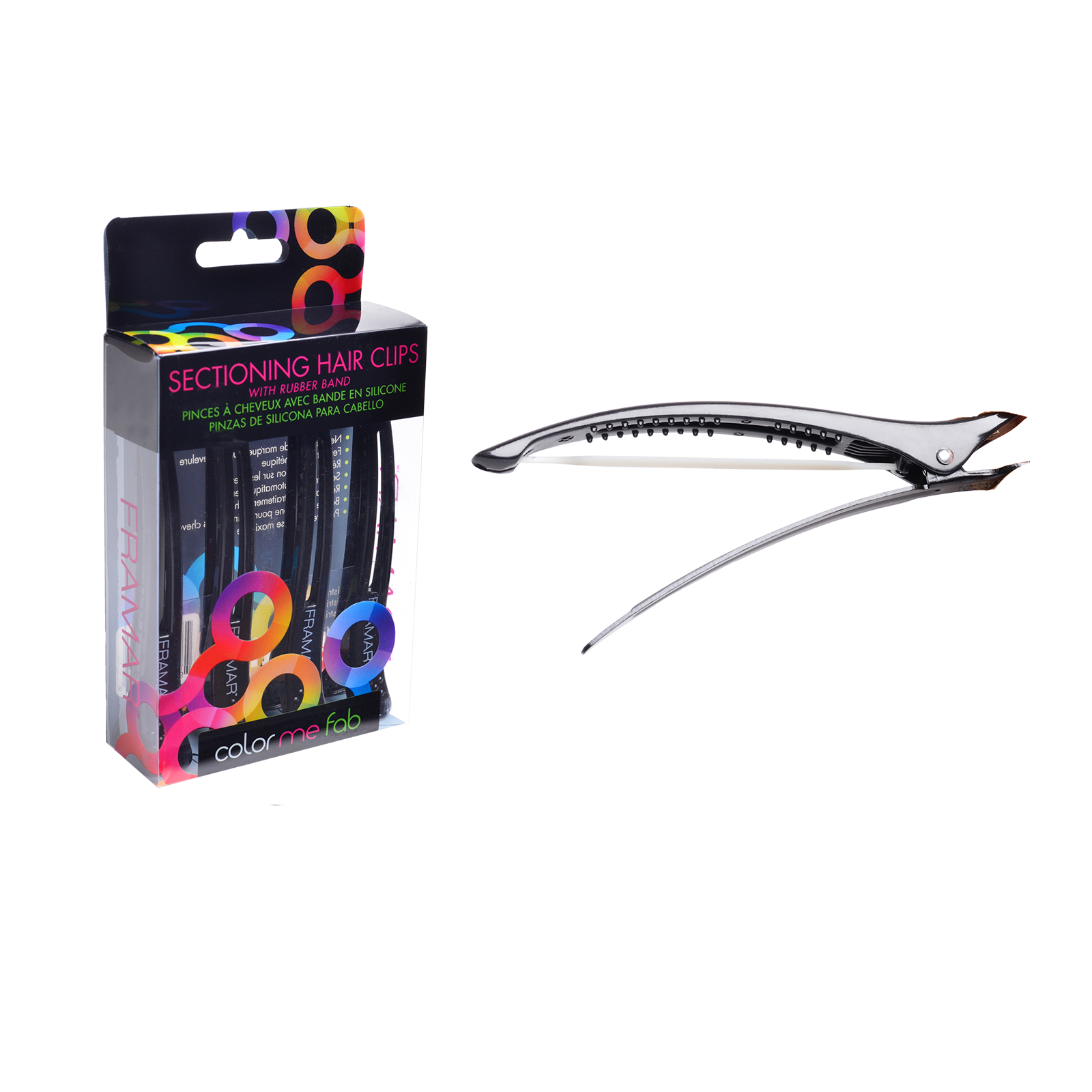 Elastic Band Sectioning Clip Black Framar CosmoProf