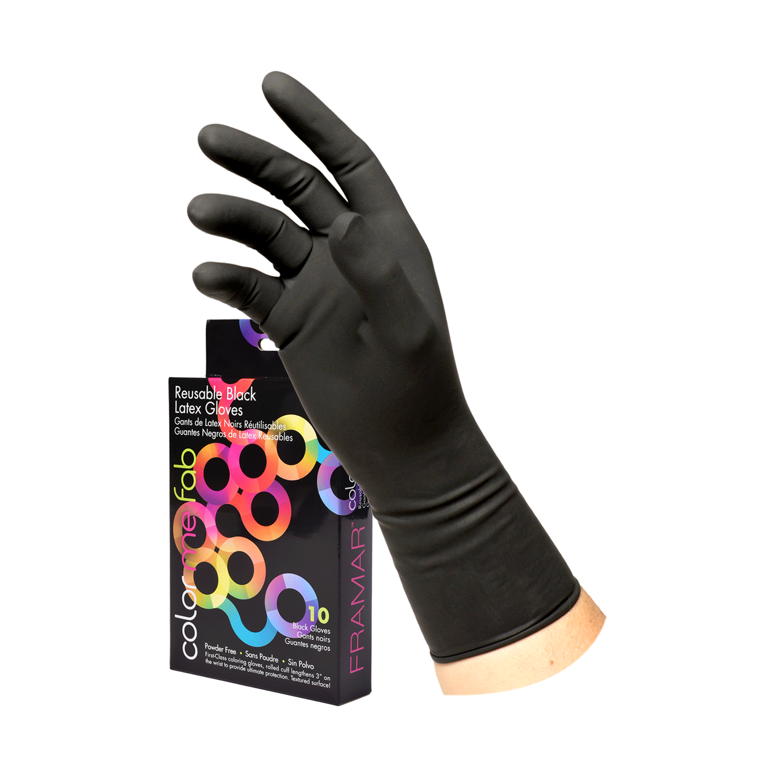 Latex Reusable Gloves Medium 10 packj Framar CosmoProf