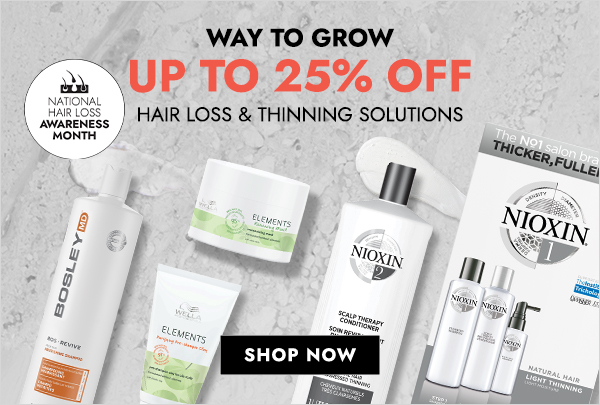 Way to grow! Save up to 25% off on thinning and hair loss solutions. Click here to shop now!