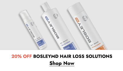 Save 20% on BosleyMD hair loss solutions products. Click here to shop now!
